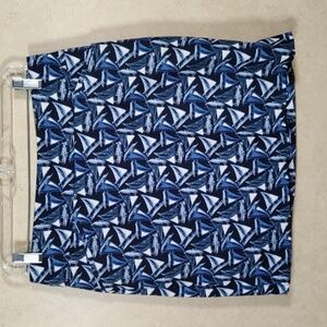 08170 Chico's blue & white Costal Sails Josie Skort 0 S NWT
